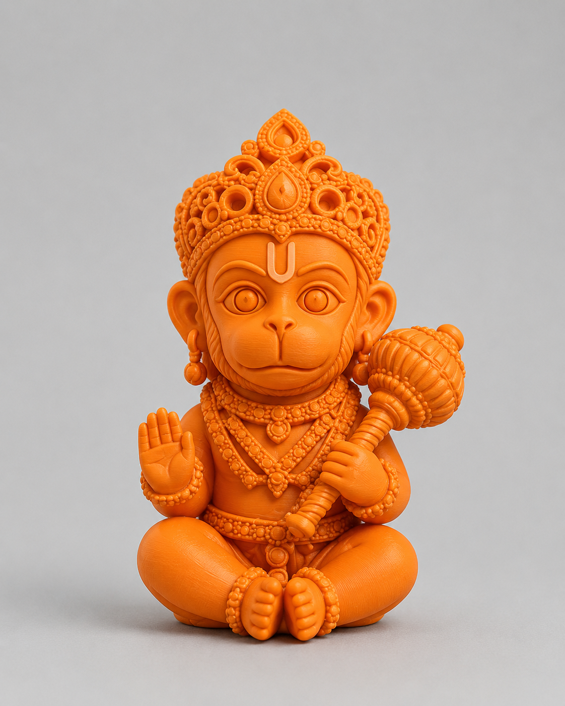 Hanuman Ji Little Chibi Bhagwa 3D Model (5 Inch)